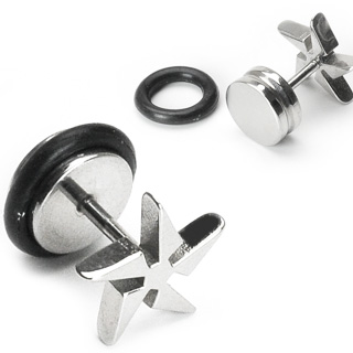JKL Earrings Rings Fake Cheater Plug 16 gauge pair
