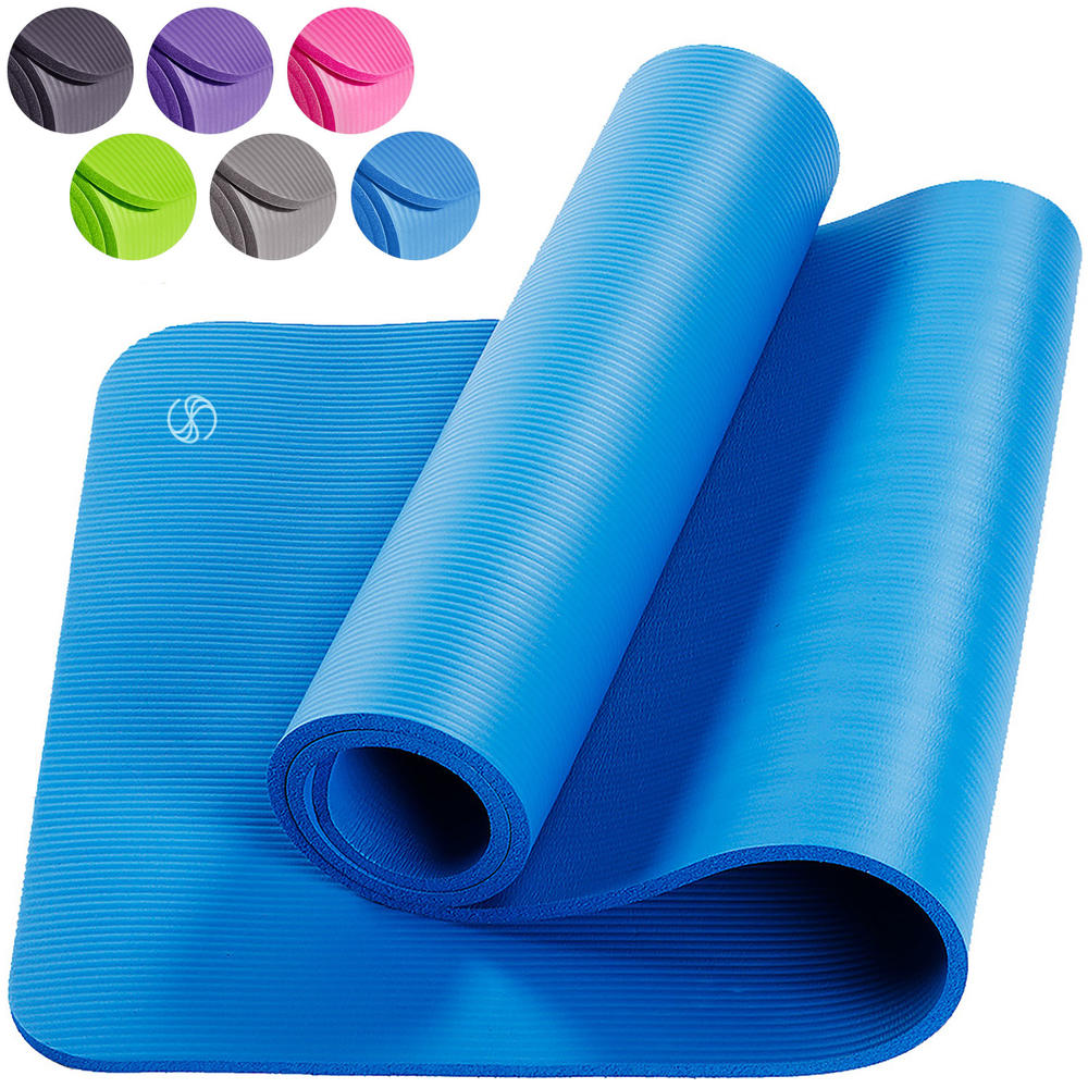 SOBEYO Unisex Yoga Mats 1/2-Inch Extra Thick /w Carrying Strap High Density Anti-Tear All Purpose Exercise