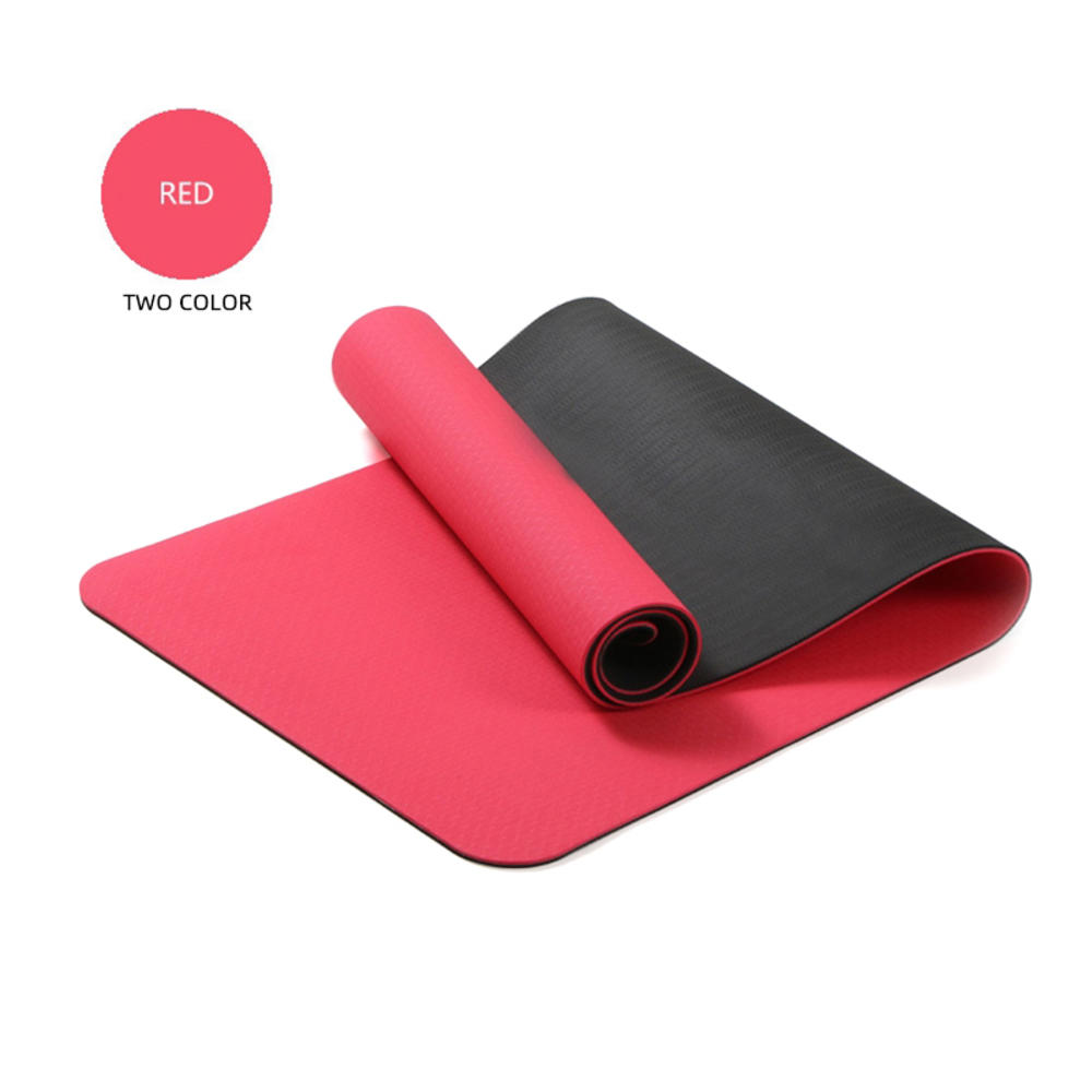SOBEYO Yoga Mats Double Layers Eco Friendly TPE 1/4 inch Pro Non Slip Workout  Pilates Floor Exercises