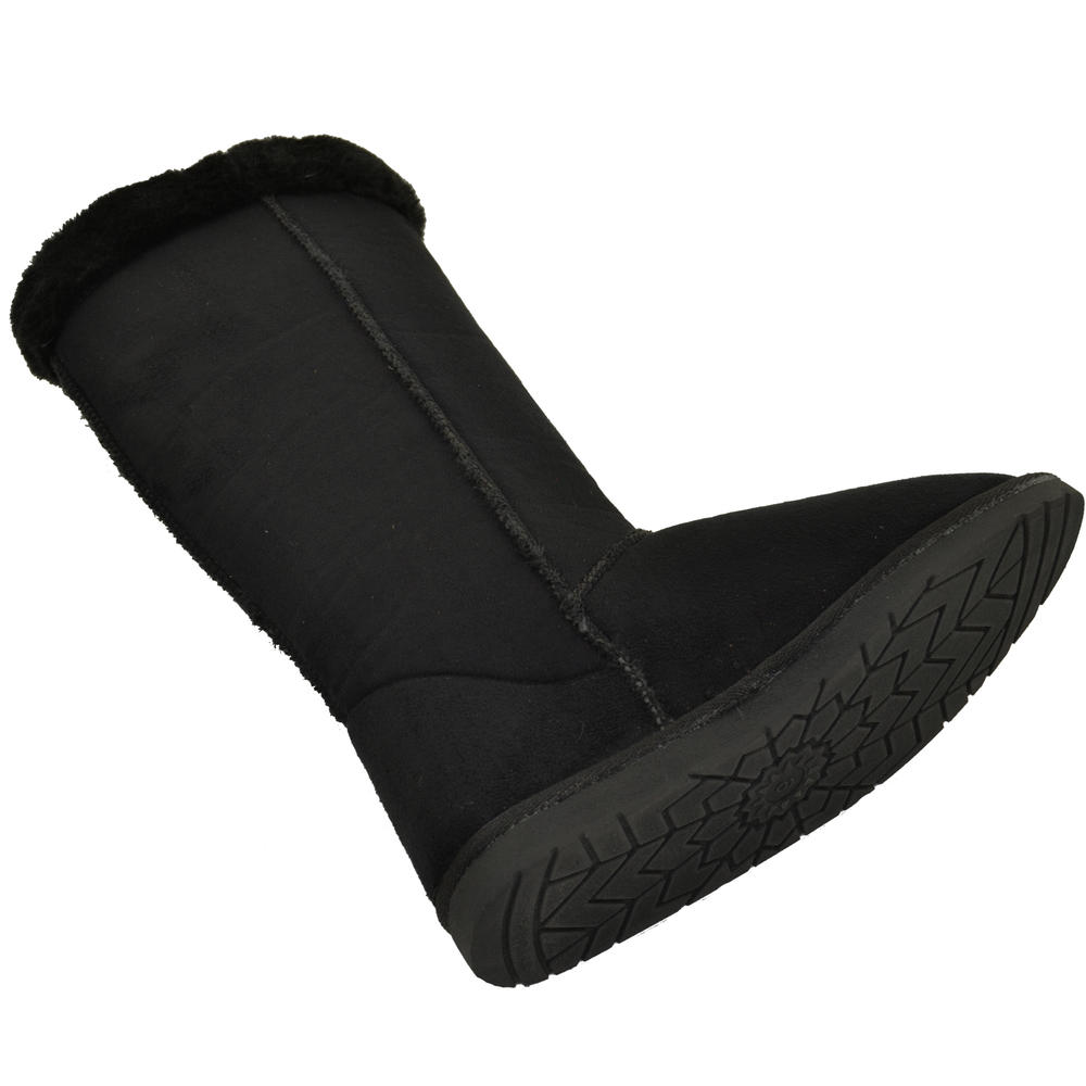 Generation Y Womens Cuff Pull On Comfort Mid Calf Boots Black