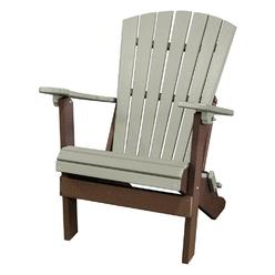 American Furniture Classics 519WWTB 41 x 29 x 35 in. OS Home & Office Fan Back Folding Adirondack Chair&#44; Weatherwood & Tudor Brown