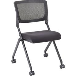 Lorell LLR41846 Mesh Back Nesting Chair&#44; Black