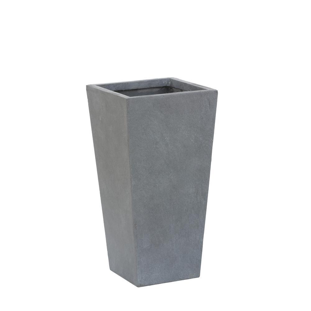 Luxen Home Light Gray MgO 24.2in. H Tall Tapered Planter