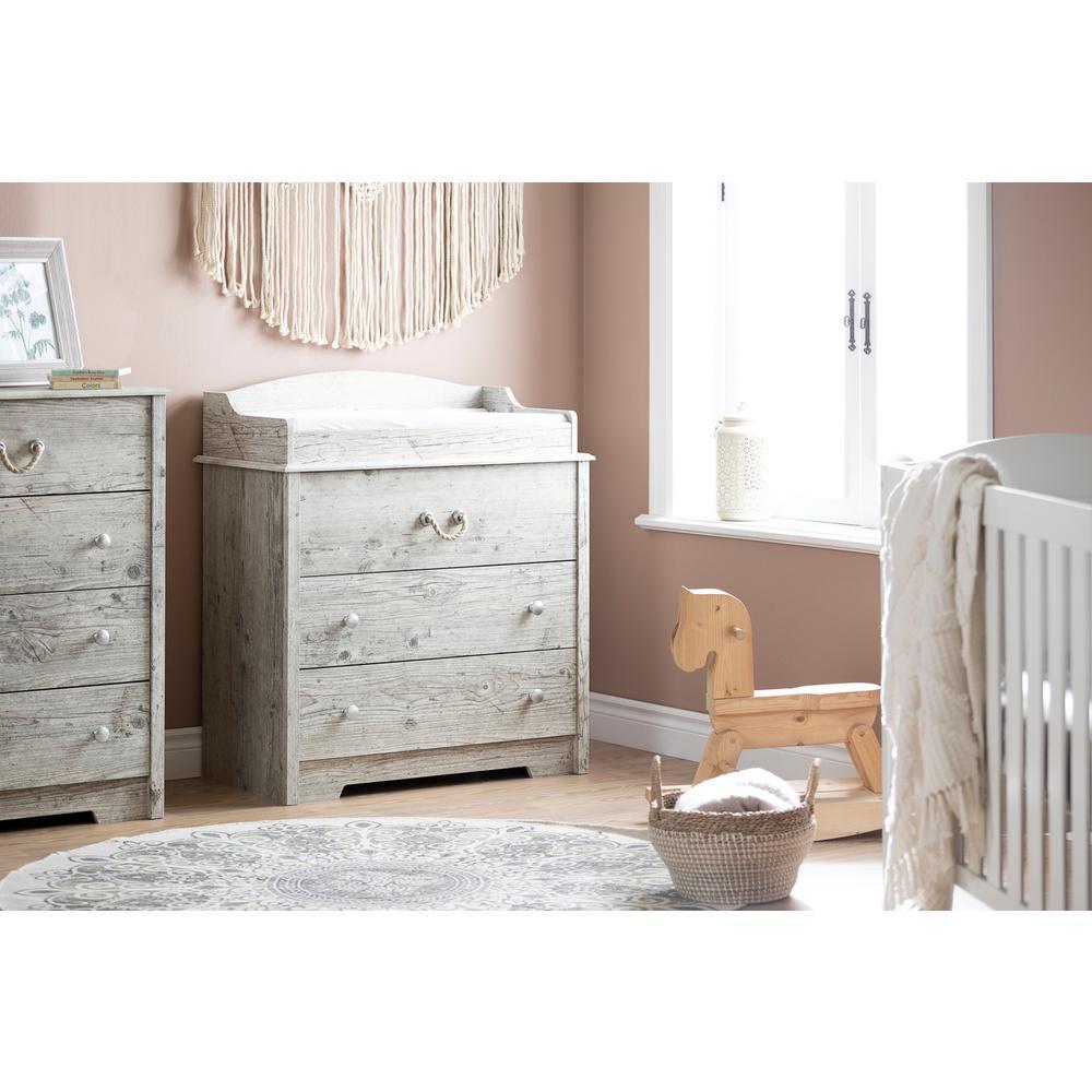 South Shore Aviron Changing Table with Drawers, Seaside Pine