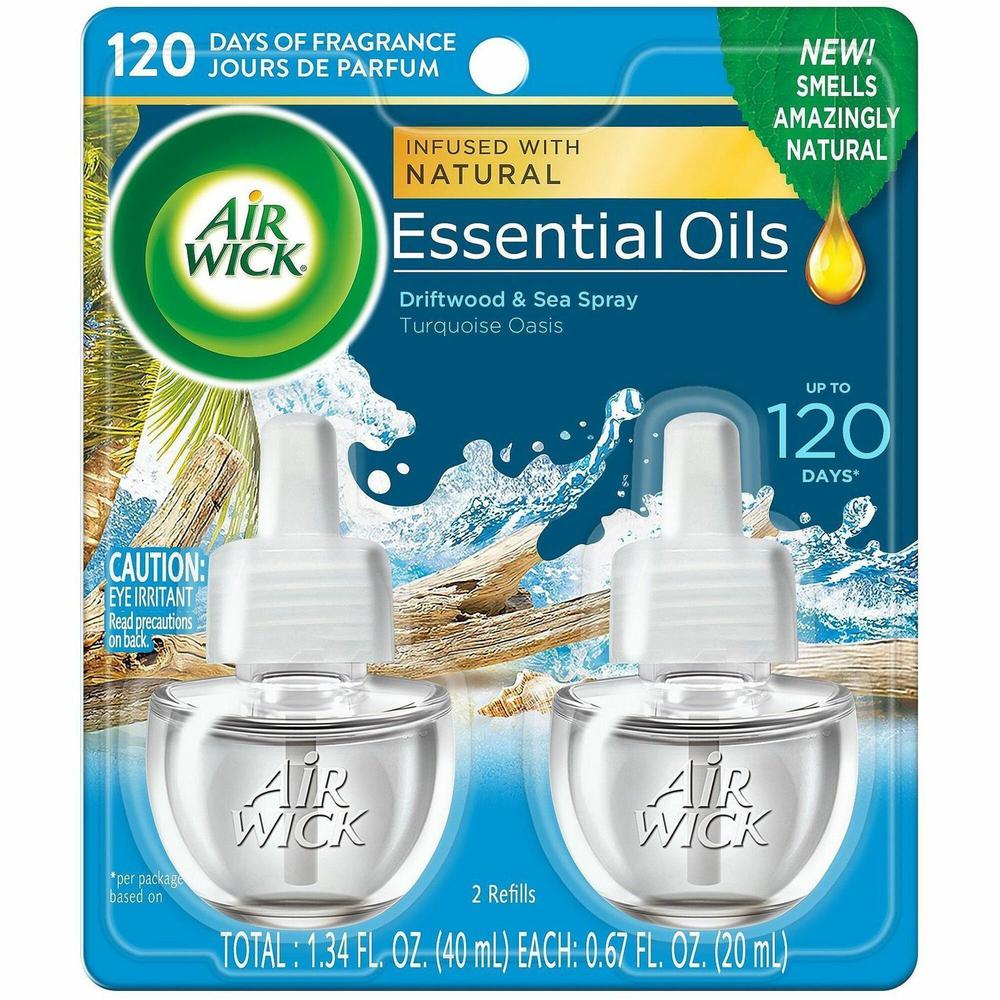 Airwick Air Wick Scented Oil Warmer Refill - Oil - 0.7 fl oz (0 quart) - Turquoise Oasis - 45 Day - 12 / Carton - Long Lasting