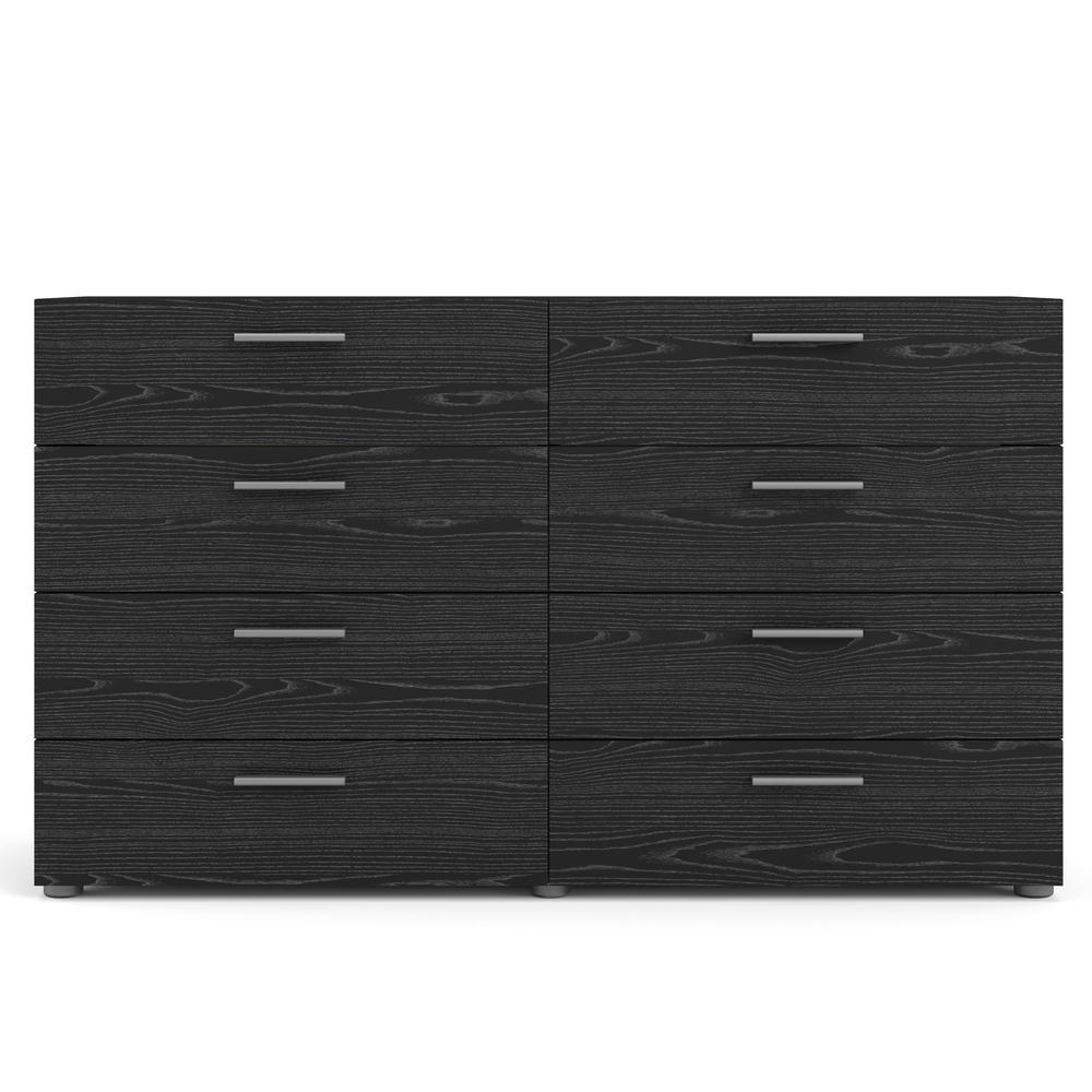 Tvilum Austin 8 Drawer Double Dresser, Black Woodgrain