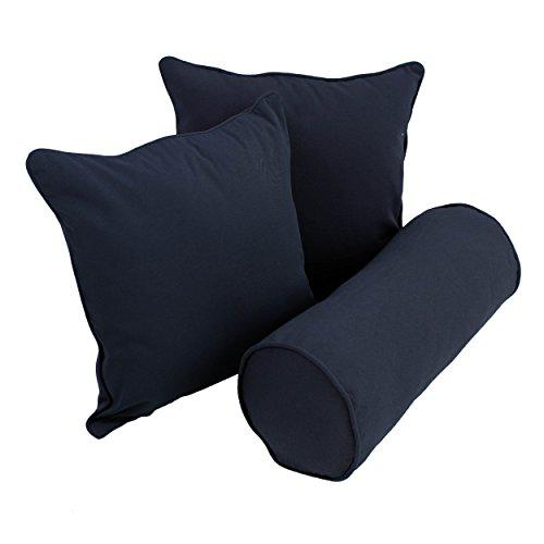 Blazing Needles Double-corded Solid Twill Throw Pillows with Inserts (Set of 3)