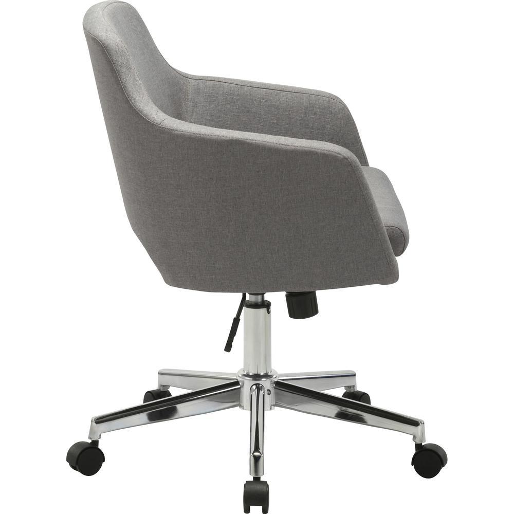 Lorell Mid-century Modern Low-back Task Chair - 24.6" x 24.6" x 34.9" - Material: Fabric Seat, Chrome Base - Finish: Gray Seat