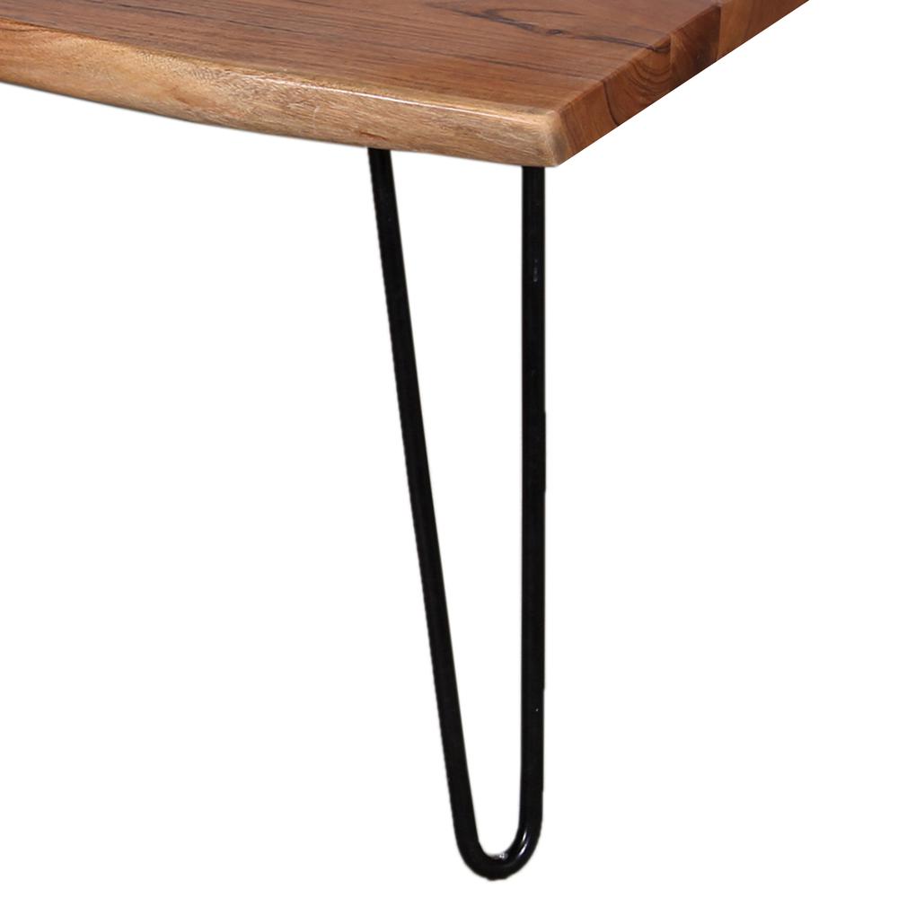 Bolton Furniture Hairpin Natural Live Edge Wood with Metal 48" Large Coffee Table, Natural