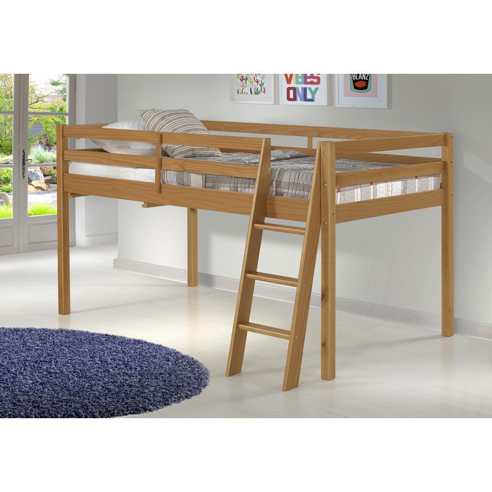 Bolton Furniture Roxy Twin Wood Junior Loft Bed, Cinnamon