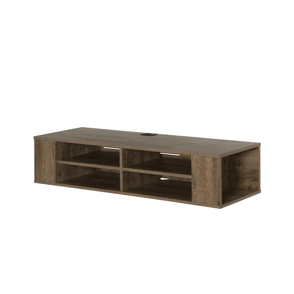 South Shore City Life 48" Wall Mounted Media Console, Weathered Oak