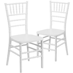 Flash Furniture 2 Pk. HERCULES PREMIUM Series White Resin Stacking Chiavari Chair