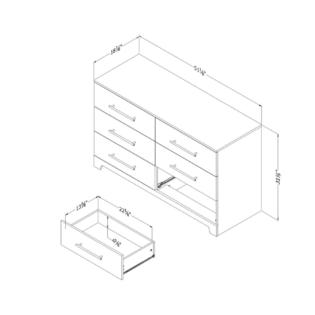 South Shore Primo 6-Drawer Double Dresser, Rustic Oak