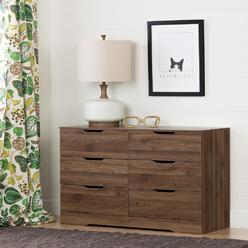 South Shore Holland 6-Drawer Double Dresser, Natural Walnut