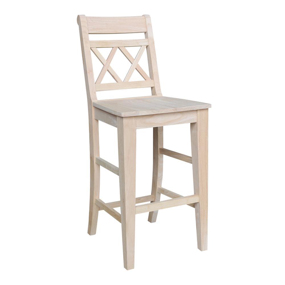 International Concepts Canyon Barheight XX Stool, 30" Seat Height, Ready to finish