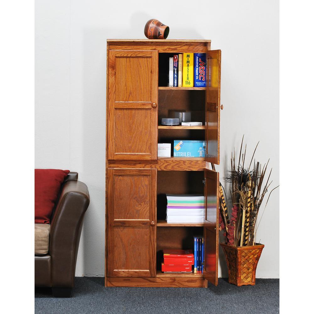 Concepts in Wood Multi-use Storage Cabinet, 5 Shelves, Dry Oak Finish