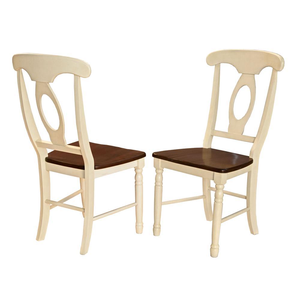 A-America Furniture British Isles Napoleon Side Chair, Merlot-Buttermilk Finish