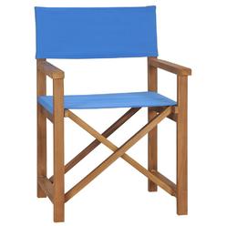 vidaXL Director's Chair Solid Teak Wood Blue, 47412