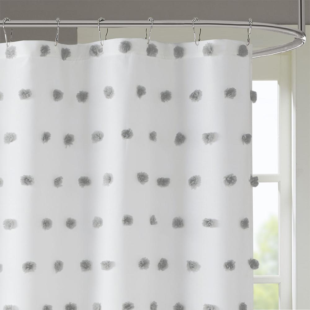 Madison Park 100% Polyester Clip Shower Curtain,MP70-6598
