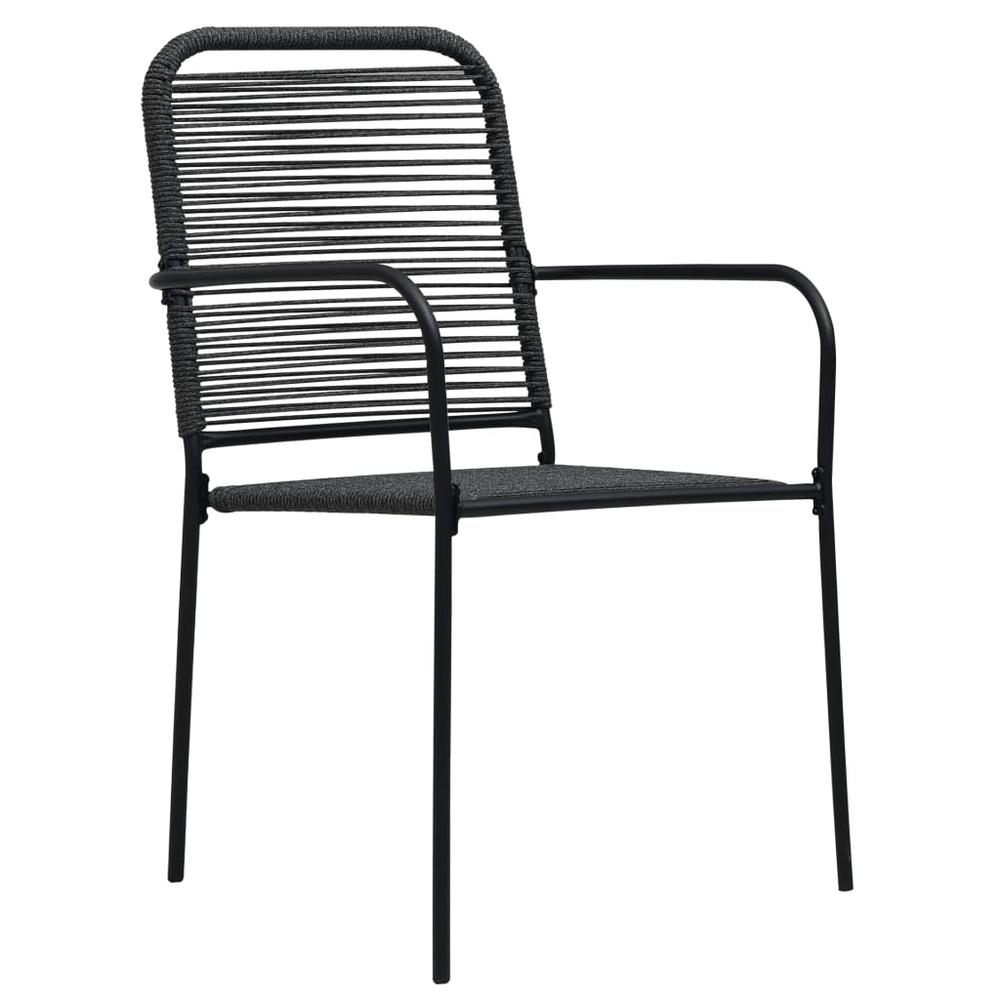 vidaXL Garden Chairs 2 pcs Cotton Rope and Steel Black, 48568