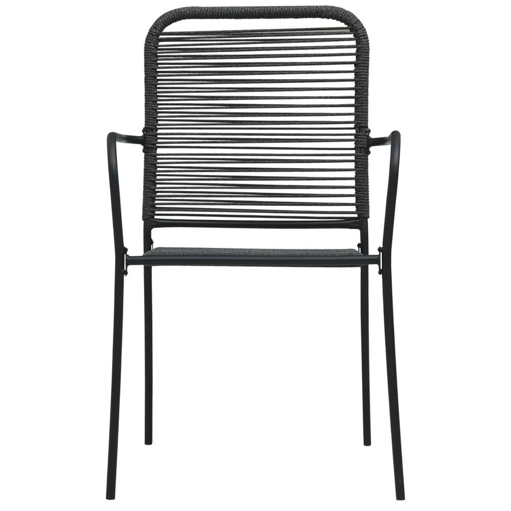 vidaXL Garden Chairs 2 pcs Cotton Rope and Steel Black, 48568