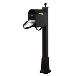Special Lite Products Berkshire Curbside Mailbox with Newspaper Tube, Locking Insert and Springfield Mailbox Post with Base