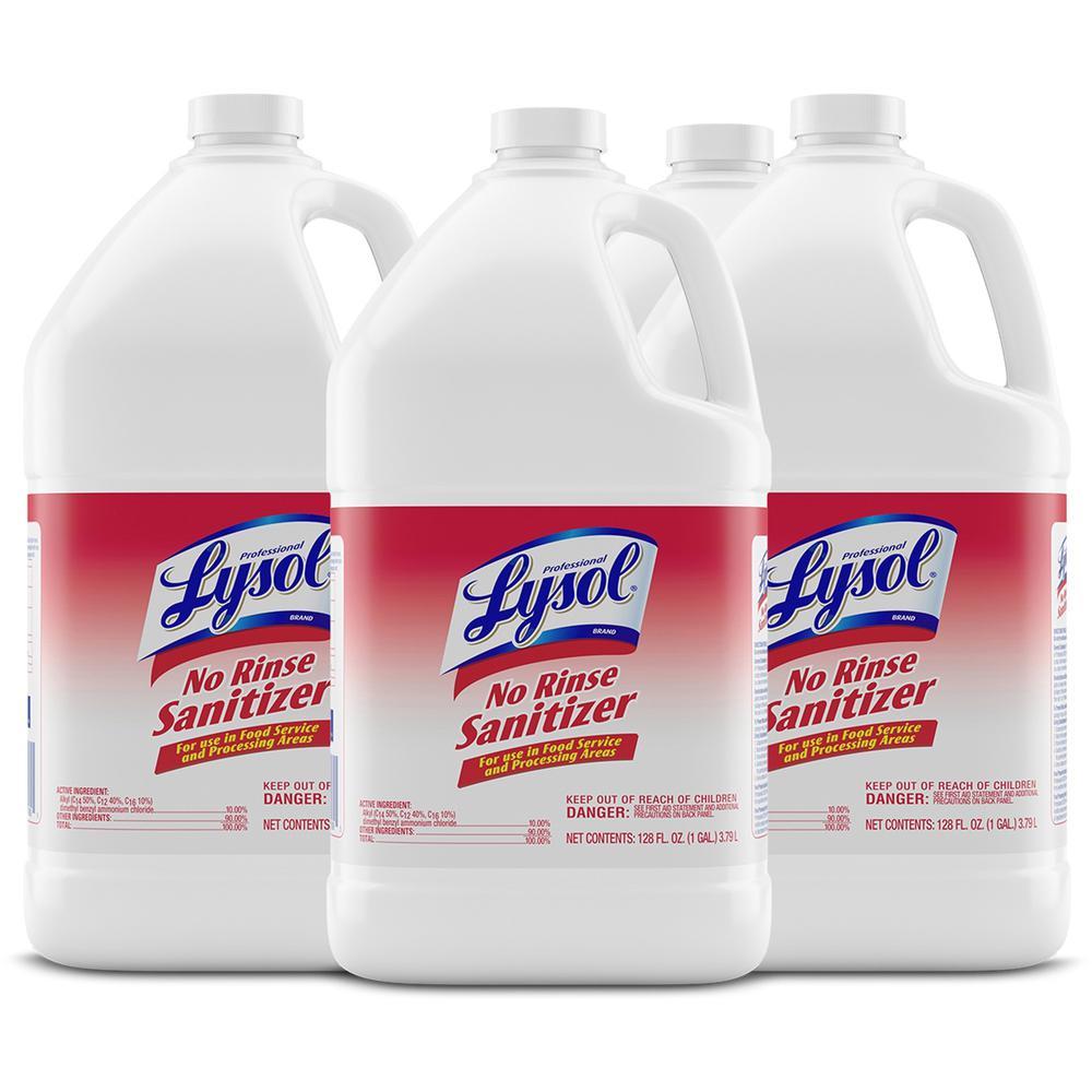 Lysol Professional No Rinse Sanitizer - Concentrate Liquid - 128 fl oz (4 quart) - 4 / Carton