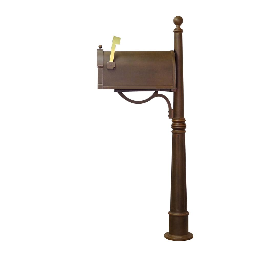 Special Lite Products Berkshire Curbside Mailbox with Front Address Numbers, Locking Insert and Ashland Mailbox Post
