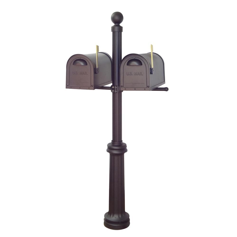 Special Lite Products Classic Curbside Mailboxes and Fresno Double Mount Mailbox Post