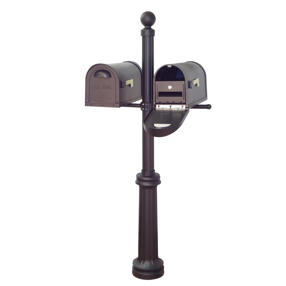 Special Lite Products Classic Curbside Mailboxes and Fresno Double Mount Mailbox Post