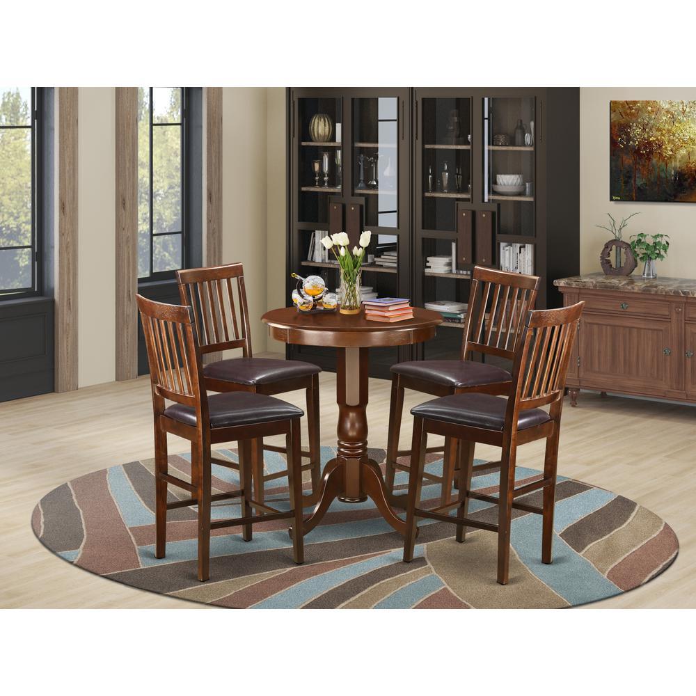 East West Furniture 5  Pc  counter  height  Dining  set  -  counter  height  Table  and  4  Kitchen  bar  stool.
