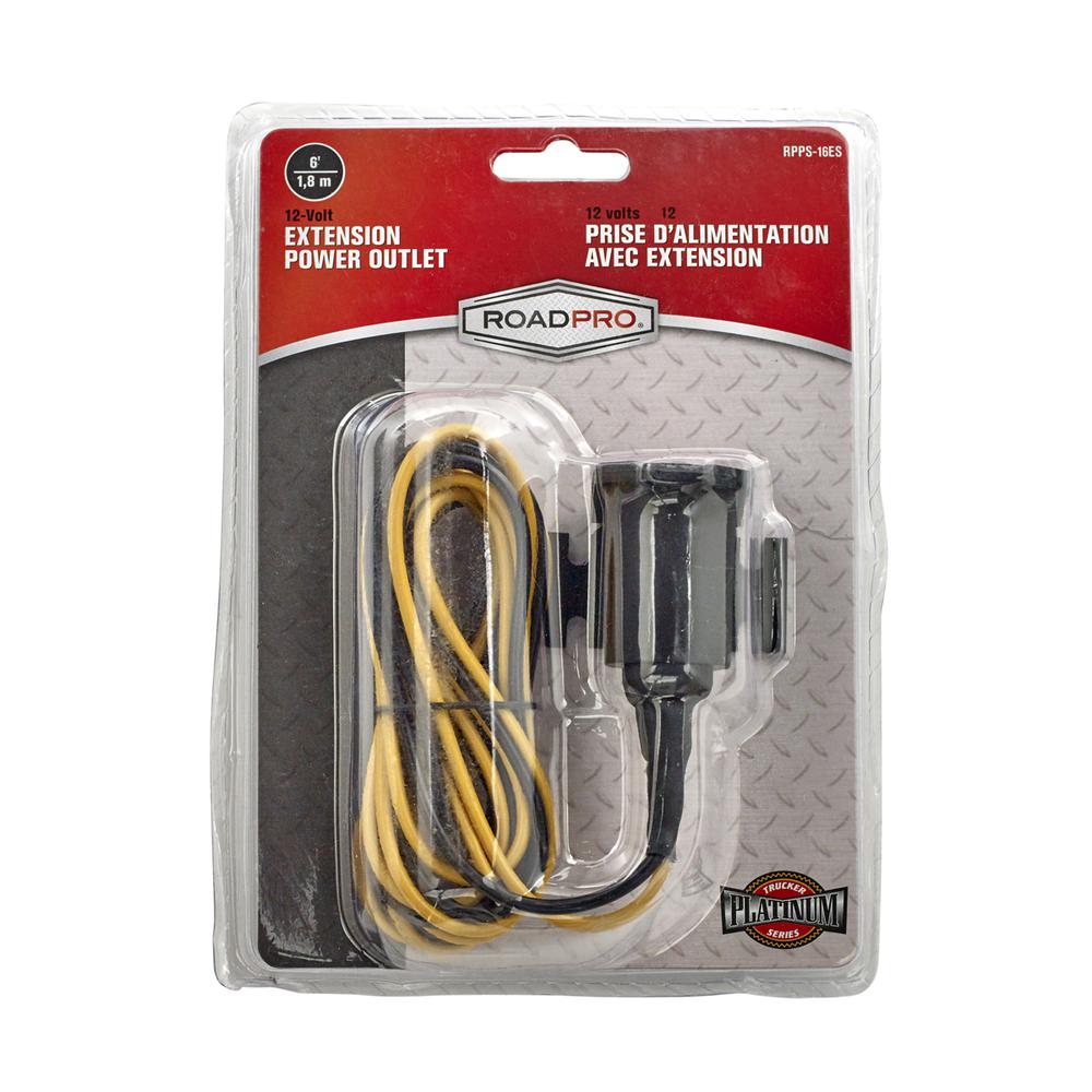 RoadPro Power Outlet 12V Extension 6 Ft Cord