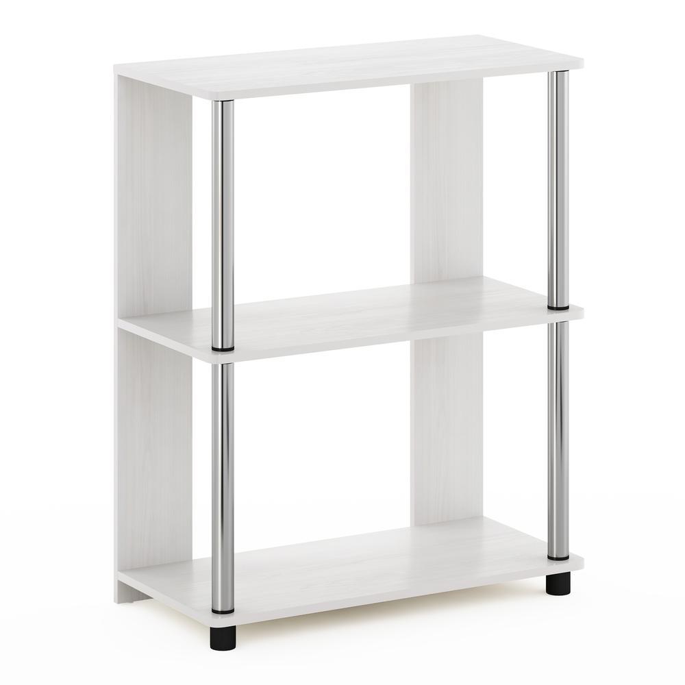 Furinno JAYA Simple Design Bookcase, White Oak/Chrome