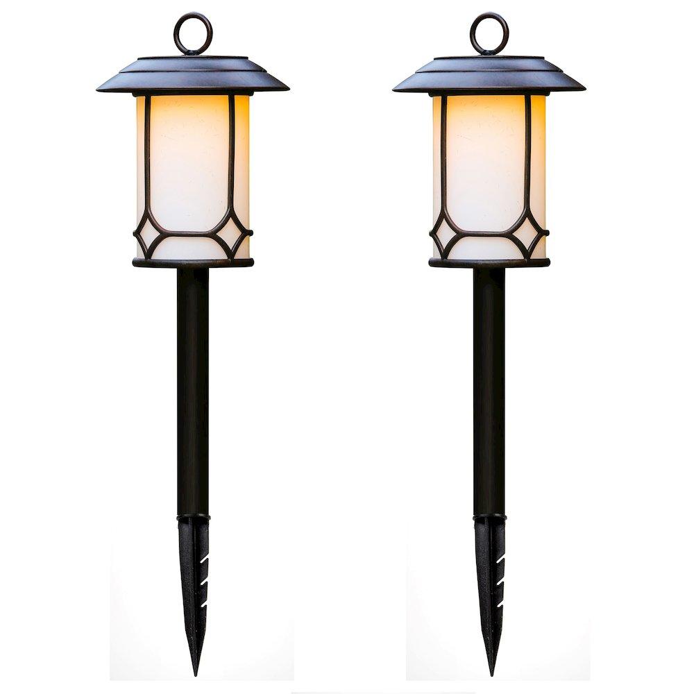 Luxen Home Set of 2 Classical Solar Pathway Lights