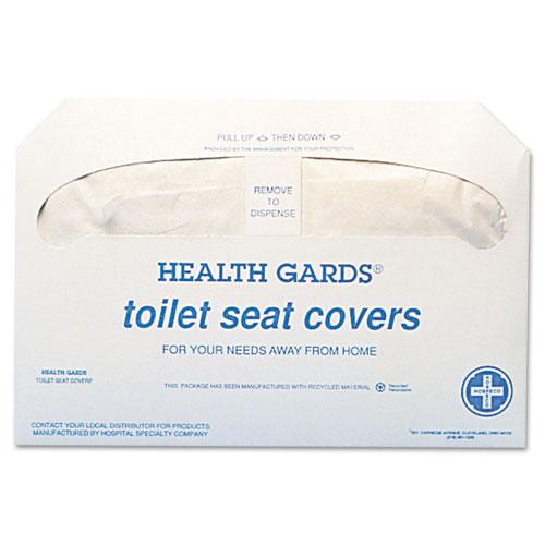 Hospeco Health Gards Toilet Seat Covers, 14.25 x 16.5, White, 250 Covers/Pack, 20 Packs/Carton