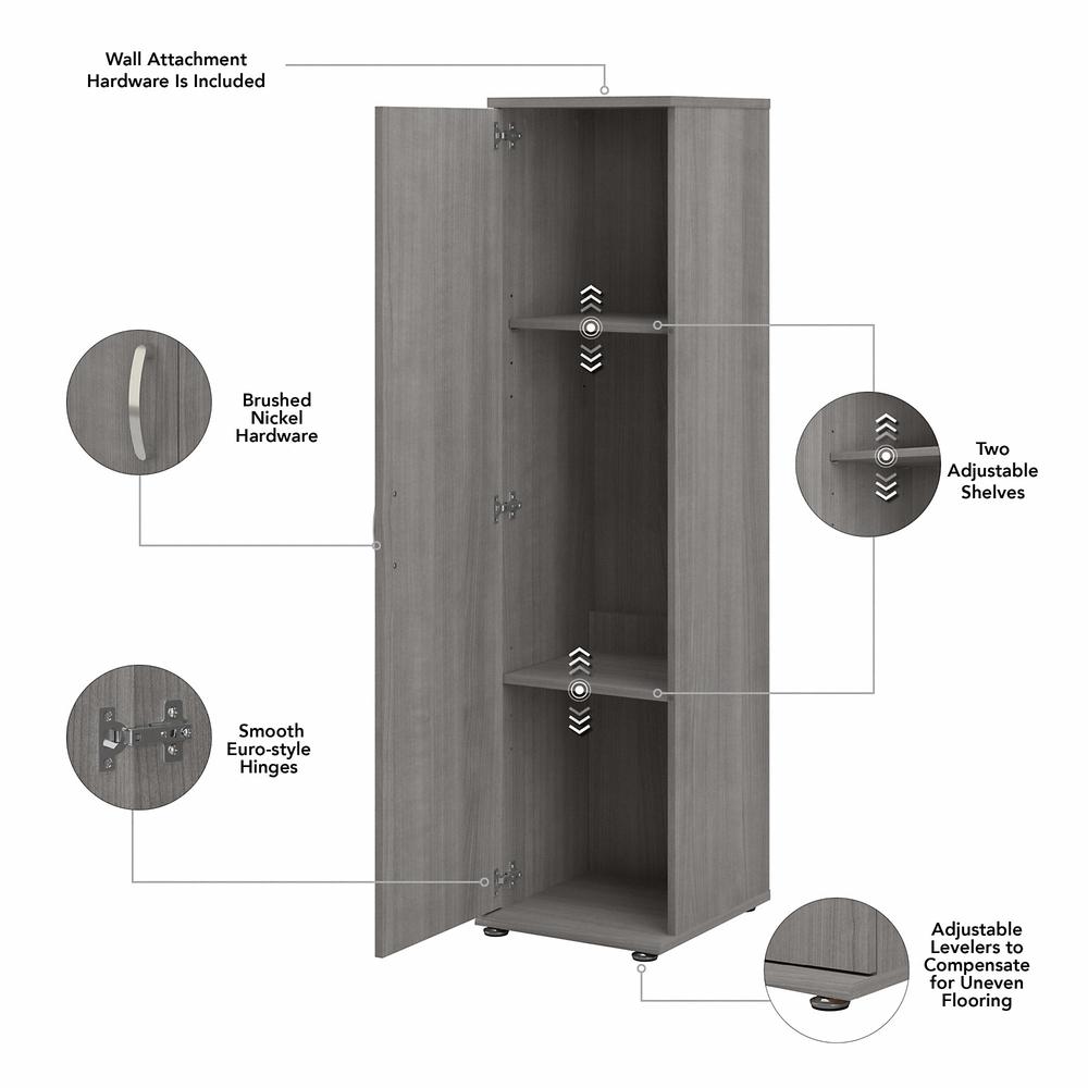 Bush Furniture Bush Business Furniture Universal Narrow Garage Storage Cabinet with Door and Shelves - Platinum Gray