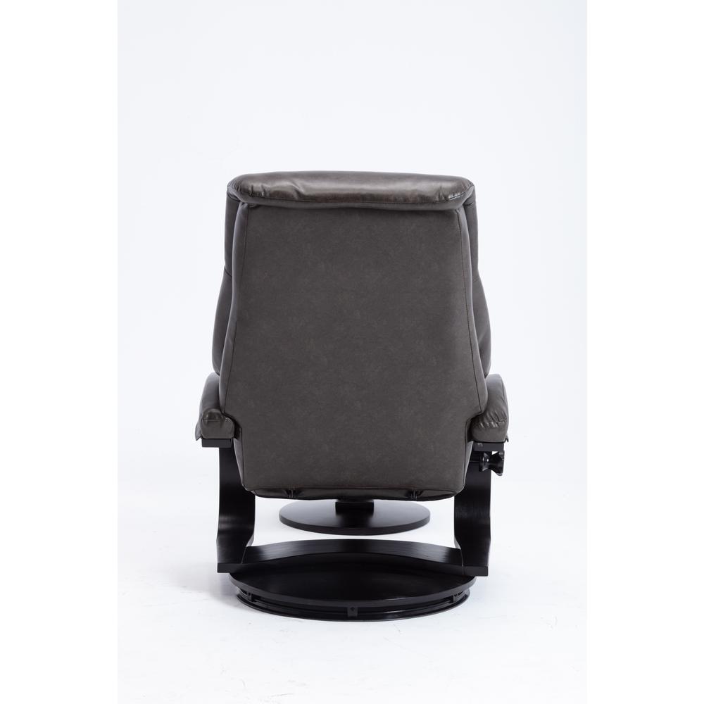 Progressive Furniture Relax-R™ Montreal Recliner and Ottoman in Black Pepper Air Leather
