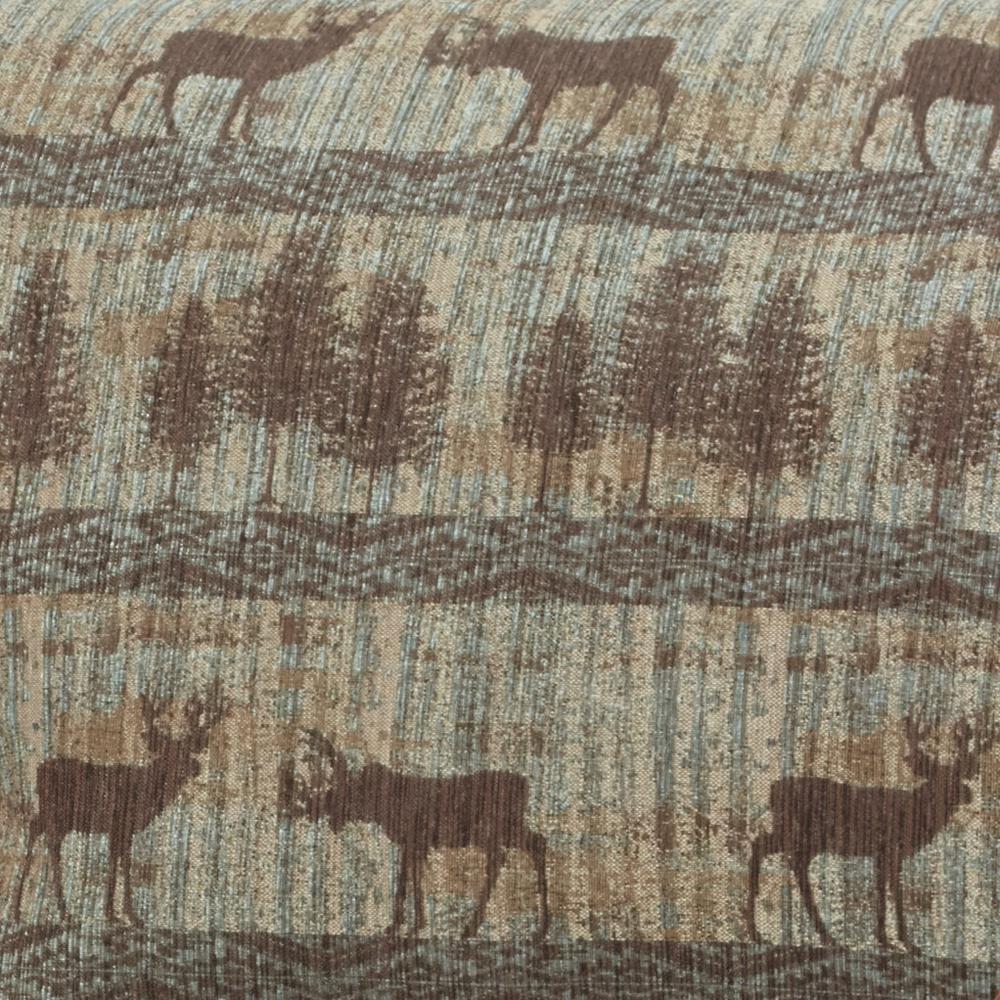 American Furniture Classics Model 8500-90 Deer Teal Tapestry Lodge Ottoman