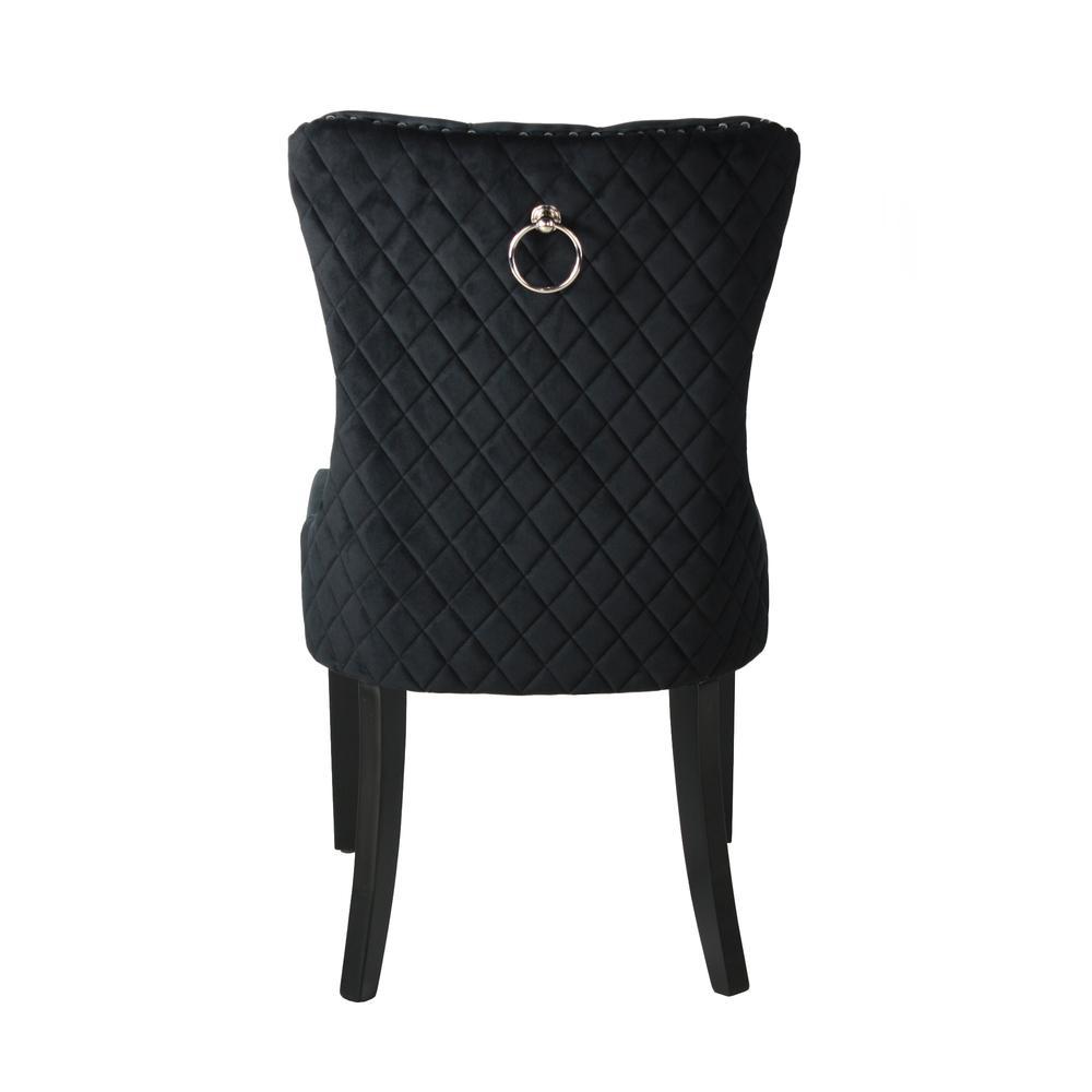 Better Homes Better Home Products Sofia Velvet Upholstered Tufted Dining Chair Set in Black