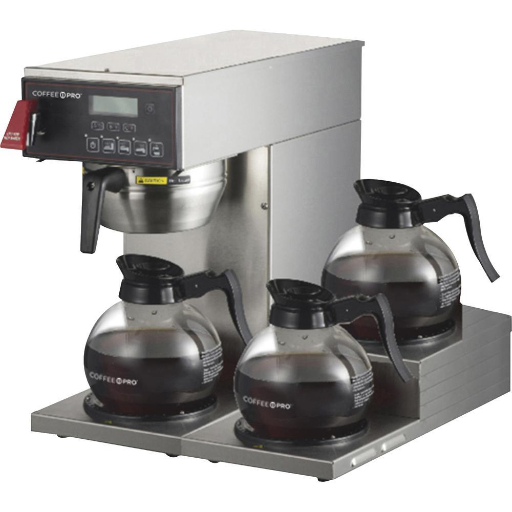 Coffee Pro 3-burner Commercial Brewer Coffee - Stainless Steel