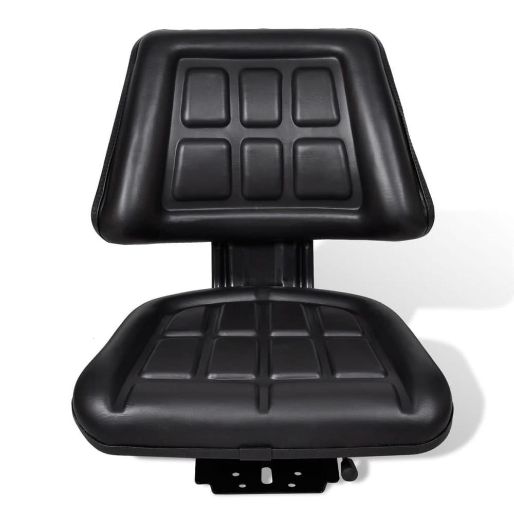 vidaXL Tractor Seat with Backrest Black, 210156