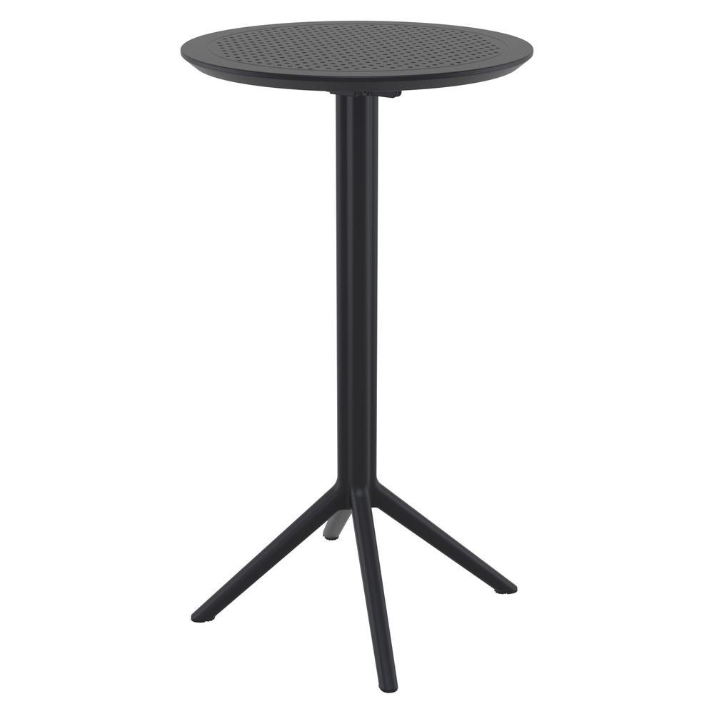 SIESTA Sky Round Folding Bar Table 24 inch Black