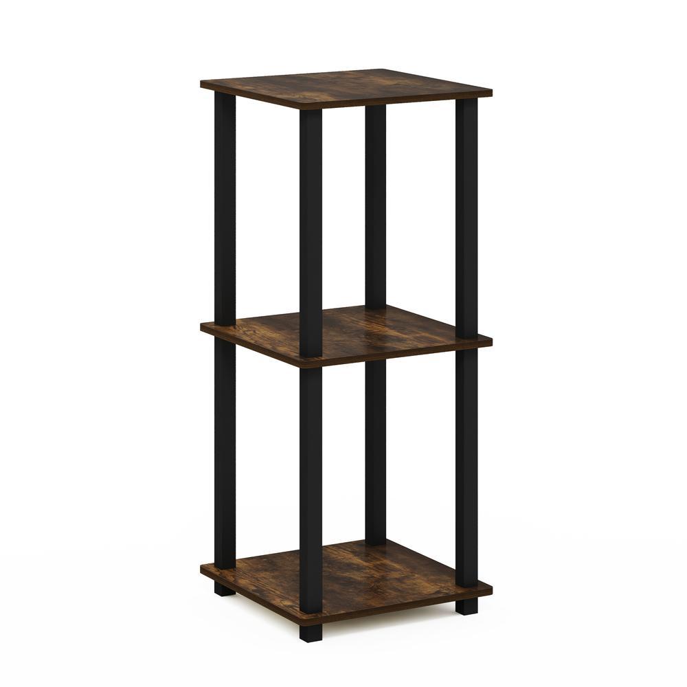 Furinno Simplistic End Table, Set of Two, Amber Pine/Black