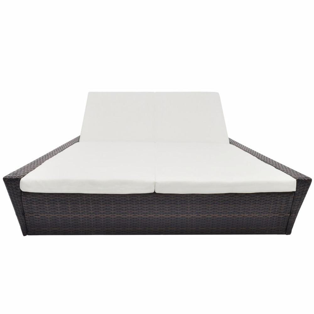 vidaXL Outdoor Lounge Bed with Cushion Poly Rattan Brown, 42902