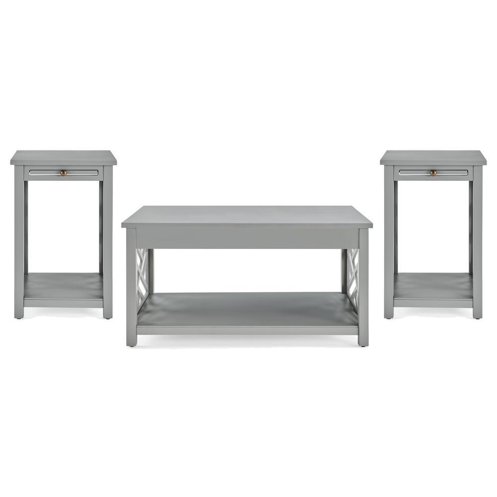 Bolton Furniture Coventry 36" Coffee Table and Two End Tables with Tray, Set of 3