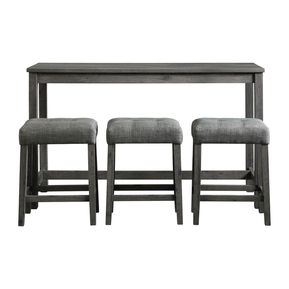 Elements Picket House Furnishings Turner Multipurpose Bar Table Set in Charcoal