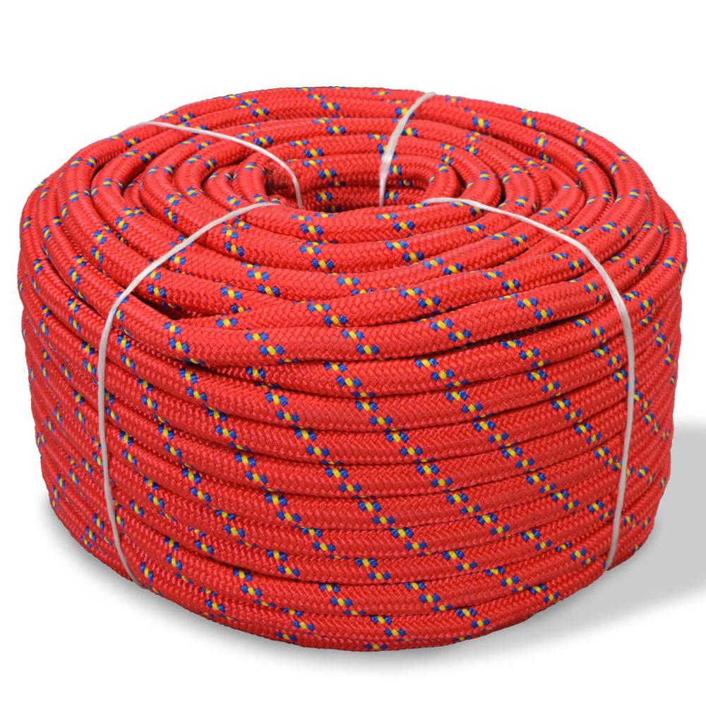 vidaXL Marine Rope Polypropylene 0.47" 1968.5" Red, 91292
