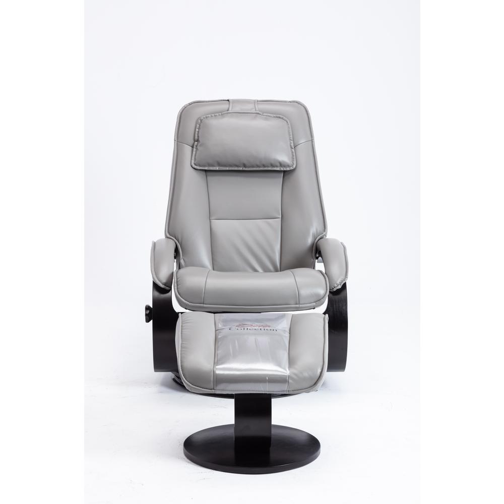 Progressive Furniture Relax-R™ Brampton Recliner and Ottoman in Steel Air Leather