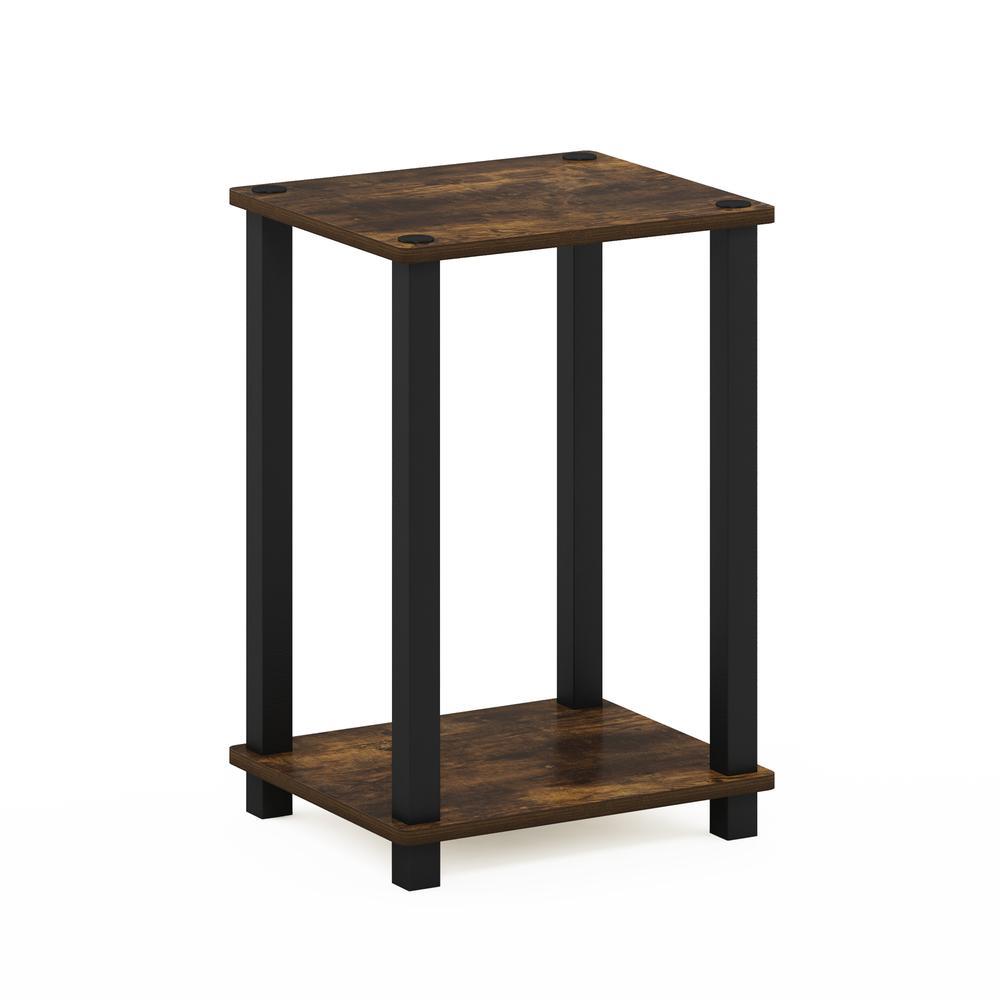 Furinno Simplistic End Table, Small, Amber Pine/Black