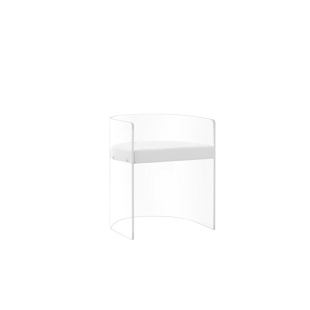 Progressive Furniture A622-40  A La Carte Acrylic Chair w/ White Cushion in Clear